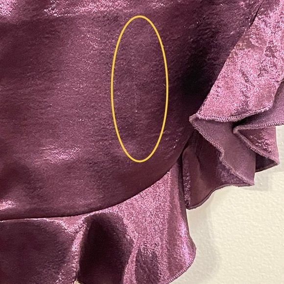 INTIMATELY by FREE PEOPLE NWOT Chasing Love Ruffle Satin Pajama in Precious Wine - Picture 6 of 13